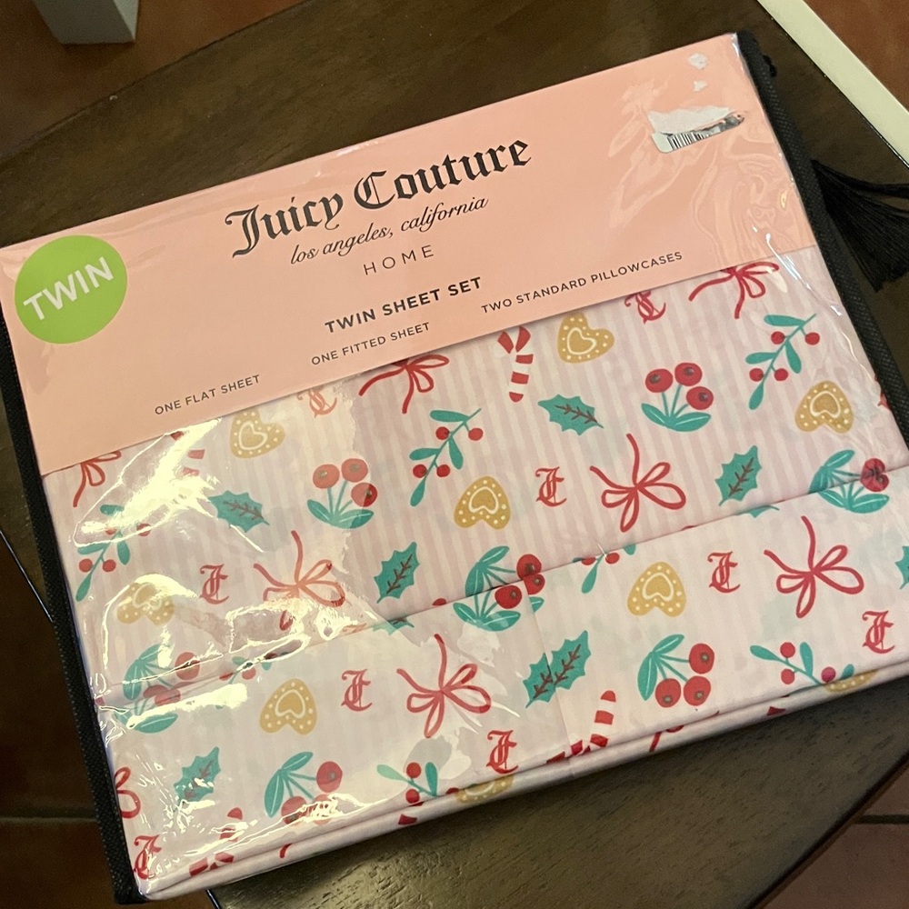 🎀Juicy Couture logo twin sheet set NWT NIP - Picture 2 of 7